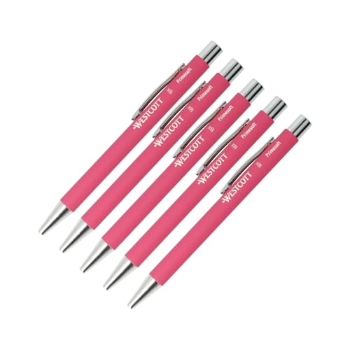 Westcott PRIMESOFT Kugelschreiber 5 Stück Berry | GRS-zertifizierte Premium Kugelschreiber aus Aluminium | Dokumentenecht mit blauer Tinte | Strichstärke XB 1,4 mm | E-1744999 00 Westcott PRIMESOFT Kugelschreiber 5 Stück Berry | GRS-zertifizierte Premium Kugelschreiber aus Aluminium | Dokumentenecht mit blauer Tinte | Strichstärke XB 1,4 mm | E-1744999 00 von Westcott