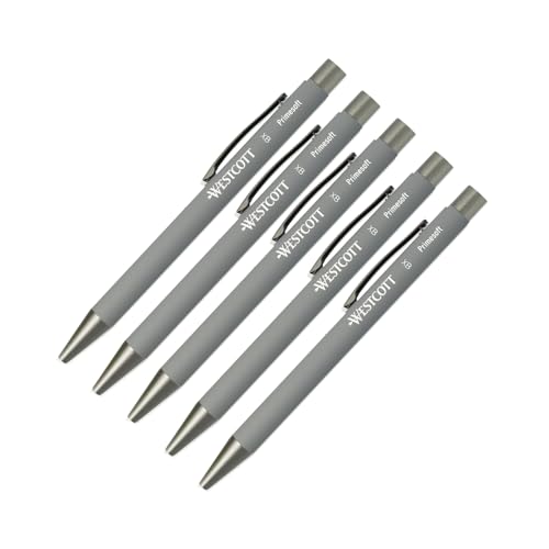 Westcott PRIMESOFT Kugelschreiber 5 Stück Grau | GRS-zertifizierte Premium Kugelschreiber aus Aluminium | Dokumentenecht mit blauer Tinte | Strichstärke XB 1,4 mm | E-1744997 00 Westcott PRIMESOFT Kugelschreiber 5 Stück Grau | GRS-zertifizierte Premium Kugelschreiber aus Aluminium | Dokumentenecht mit blauer Tinte | Strichstärke XB 1,4 mm | E-1744997 00 von Westcott