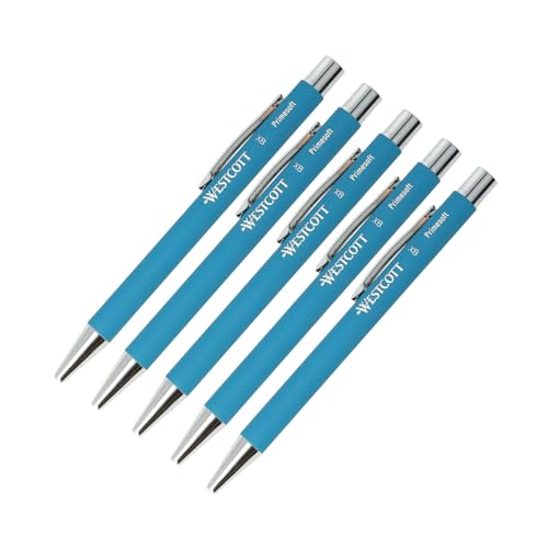 Westcott PRIMESOFT Kugelschreiber 5 Stück Türkis | GRS-zertifizierte Premium Kugelschreiber aus Aluminium | Dokumentenecht mit blauer Tinte | Strichstärke XB 1,4 mm | E-1744998 00 Westcott PRIMESOFT Kugelschreiber 5 Stück Türkis | GRS-zertifizierte Premium Kugelschreiber aus Aluminium | Dokumentenecht mit blauer Tinte | Strichstärke XB 1,4 mm | E-1744998 00 von Westcott