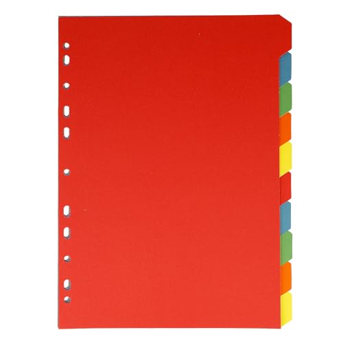 Westcott Register für Ordner A4 | Trennblätter für Din A4 Ordner | 10 farbige Tabs in 5 Farben als Ordner Organizer | Robuste 160g/m² mit Eurolochung | E-1733312 00 von Westcott