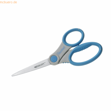 Westcott Schere Microban Softgrip 18,0 cm grau/blau von Westcott