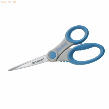 Westcott Schere Microban Softgrip 21,0 cm grau/blau von Westcott