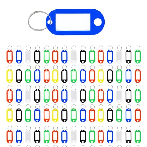 Westcott Schlüsselanhänger 100 Stück | 100er Pack robuste Anhänger zum Beschriften mit austauschbaren Etiketten | Mit Metall-Ring und in verschiedenen Farben | E-10653 00 von Westcott