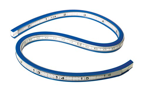 Westcott TC-385 flexibles Kurvenlineal, 40 cm / 16 Zoll, weiß/blau von Westcott