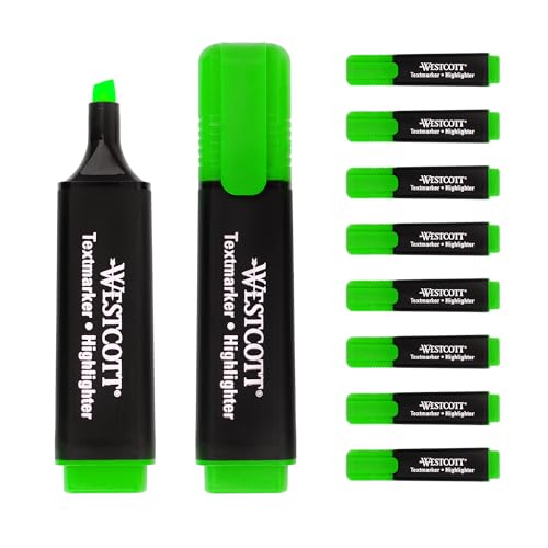 Westcott Textmarker 10 Stück grün | 10er Pack Highlighter Marker in leuchtendem Grün | 2-5 mm Strichstärke | Premium Tinte aus Deutschland | E-743694 00 Westcott Textmarker 10 Stück grün | 10er Pack Highlighter Marker in leuchtendem Grün | 2-5 mm Strichstärke | Premium Tinte aus Deutschland | E-743694 00 von Westcott