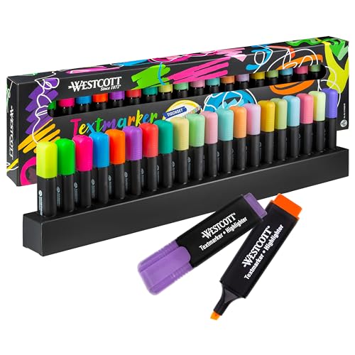 Westcott Textmarker Tischset 20 Stück in Neon und Pastell | 20er Pack Highlighter Marker mit Organisationssystem | 2-5 mm Strichstärke | Premium Tinte aus Deutschland | E-744250 00 Westcott Textmarker Tischset 20 Stück in Neon und Pastell | 20er Pack Highlighter Marker mit Organisationssystem | 2-5 mm Strichstärke | Premium Tinte aus Deutschland | E-744250 00 von Westcott