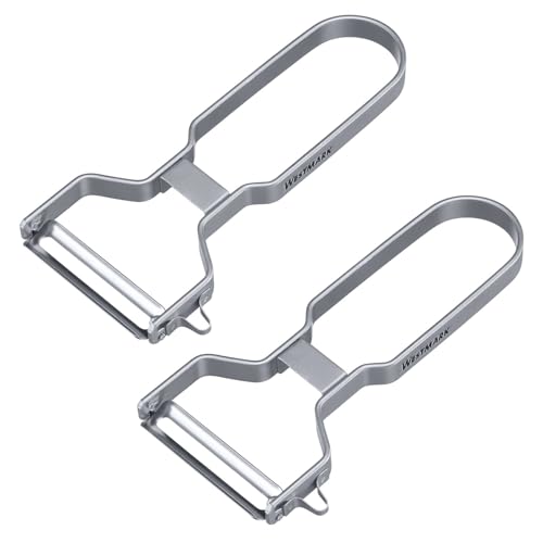 Westmark 2x Edelstahl Sparschäler – Stabiler klassischer U-Schäler mit 2-seitig schneidender Klinge und Aushöhler für Schadstellen – für Rechts- und Linkshänder Westmark 2x Edelstahl Sparschäler – Stabiler klassischer U-Schäler mit 2-seitig schneidender Klinge und Aushöhler für Schadstellen – für Rechts- und Linkshänder von Westmark