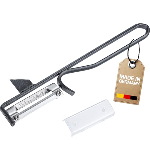 Westmark Sparschäler Black Edition, 1 Stk. – Ergonomischer Kartoffelschäler aus Stahl mit Edelstahlklinge – Universalschäler für Gemüse & Obst – Anthrazit von Westmark