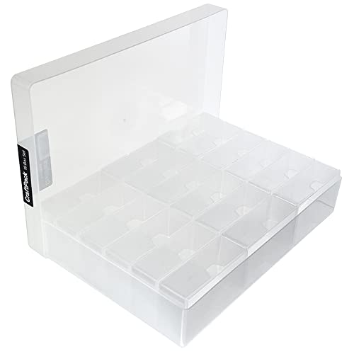 WestonBoxes CraftPack, kleine Aufbewahrungsbox im Multipack für Perlen, Schmuck, Nähen, Hobby, Basteln und Heimwerken (18 Bastelboxen, Klar/Transparent) von WestonBoxes