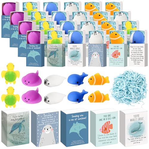 Wettarn 25 Sets Meerestier-positive Geschenke, niedliche Stressbälle mit Unterstützung, Geschenkboxen, inspirierende Partygeschenke für Mitarbeiter, Kollegen, Freunde, Büro, Wertschätzung Wettarn 25 Sets Meerestier-positive Geschenke, niedliche Stressbälle mit Unterstützung, Geschenkboxen, inspirierende Partygeschenke für Mitarbeiter, Kollegen, Freunde, Büro, Wertschätzung von Wettarn