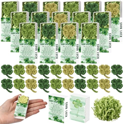 Wettarn Irische Glücksgeschenke, Großpackung, handgefertigt, gehäkelt, vierblättriges Kleeblatt, Glücksklee mit Grußbox, irisches Thema, Partyzubehör, Dekoration, Ornamente für Klassenzimmer, Wettarn Irische Glücksgeschenke, Großpackung, handgefertigt, gehäkelt, vierblättriges Kleeblatt, Glücksklee mit Grußbox, irisches Thema, Partyzubehör, Dekoration, Ornamente für Klassenzimmer, von Wettarn