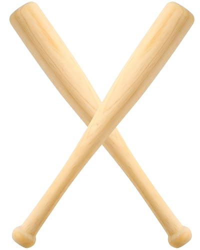 Wettarn Mini-Baseballschläger aus Holz, unlackiert, zum Bemalen von Bastelprojekten, Ball, Sport, Party, Dekoration, Geschenke, 43,2 cm, 2 Stück von Wettarn
