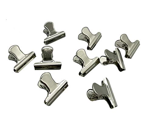 Kleine Metall-Klammern, Bulldogge, 30 Stück, 3,8 cm, Edelstahl, Metallscharnier, Büroklammern (Silber) von Weyoo