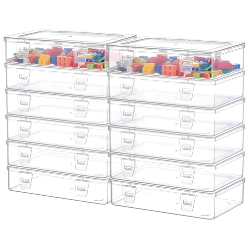 Weysat 12 transparente Kunststoff-Aufbewahrungsbehälter mit Deckel, 18 x 12 x 4 cm, rechteckig, leere Scharnierboxen, klein, stapelbar, Organizer-Boxen für Zuhause, Büro, Perlen, Bastelbedarf Weysat 12 transparente Kunststoff-Aufbewahrungsbehälter mit Deckel, 18 x 12 x 4 cm, rechteckig, leere Scharnierboxen, klein, stapelbar, Organizer-Boxen für Zuhause, Büro, Perlen, Bastelbedarf von Weysat