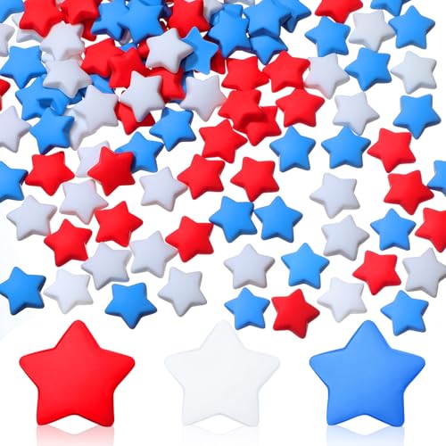 Weysat Stern-Dekorationen zum 4. Juli, patriotischer Unabhängigkeitstag, rot-weiße und blaue leuchtende Harzperlen für Gedenktag, amerikanische Feiertage, Vase, Tischdekoration, 2,3 cm, 150 Stück Weysat Stern-Dekorationen zum 4. Juli, patriotischer Unabhängigkeitstag, rot-weiße und blaue leuchtende Harzperlen für Gedenktag, amerikanische Feiertage, Vase, Tischdekoration, 2,3 cm, 150 Stück von Weysat