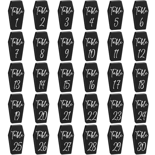 Weysat Tischnummern aus Holz in Sargform, 30 Stück, 1-30, 10,2 cm hoch, für Hochzeitsempfang, Dekorationen, Halloween, Gothic, Jahrestag, Verlobung, Party, Zeremonie, Dekoration Weysat Tischnummern aus Holz in Sargform, 30 Stück, 1-30, 10,2 cm hoch, für Hochzeitsempfang, Dekorationen, Halloween, Gothic, Jahrestag, Verlobung, Party, Zeremonie, Dekoration von Weysat