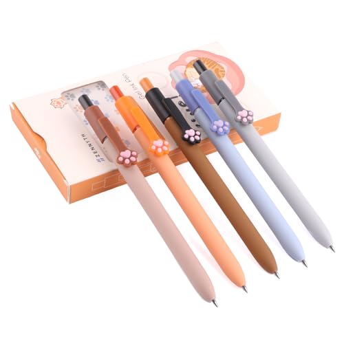 Kugelschreiber Katze, Gelschreiber, Schnell Trocknende Tinte, Einziehbar Kawaii Stifte, Schwarze Kugelschreiber Aesthetic, 0,5 mm Feine Spitze Cute Pens, Aesthetic Stifte - 5 Stück Kugelschreiber Katze, Gelschreiber, Schnell Trocknende Tinte, Einziehbar Kawaii Stifte, Schwarze Kugelschreiber Aesthetic, 0,5 mm Feine Spitze Cute Pens, Aesthetic Stifte - 5 Stück von Weysoo