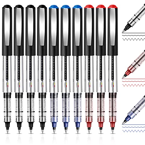 Kugelschreiber, 10 Stück Stifte, Schreibt Reibungslos Gelschreiber, Schnell Trocknend Gel Pen, Gel Kugelschreiber, 0.5mm Gelstifte, Tintenroller Stifte für Schulsachen, Schreiben, Geschäft - 3 Farben von Weysoo