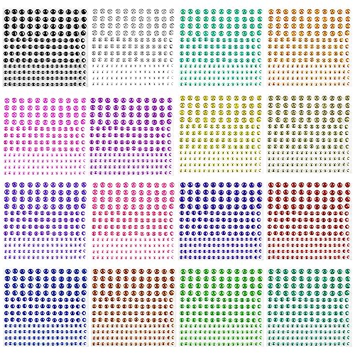 Glitzersteine Selbstklebend, 2640 Stück Strasssteine Selbstklebend Bunte,Glitzersteine Gesicht für Gesichts-Make-up,Nageldekoration,DIY Bastelarbeiten,Urlaubsbedarf (3-4-5-6 mm) von Weysoo