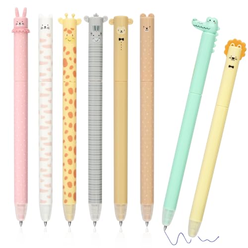 Weysoo Radierbarer Kugelschreiber, 8 Cartoon Radierbare Stifte, Süße Gelstifte Radierbar, Tierstifte Erasable Pen mit 0.7mm Blau Mine für Kinder Studenten Schule Büro Weysoo Radierbarer Kugelschreiber, 8 Cartoon Radierbare Stifte, Süße Gelstifte Radierbar, Tierstifte Erasable Pen mit 0.7mm Blau Mine für Kinder Studenten Schule Büro von Weysoo
