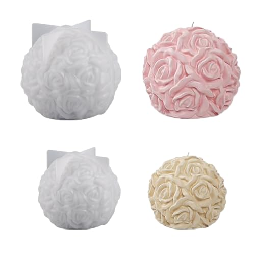 2 Stück Kerzen-Gießform, 3D Rosen Blume Kerzengießformen, Rosenkugel Silikonformen Kerzen, Silikon-Kerze Formen für Diy duftende Dekorationen Valentinstag Dating Tischdekorationen 2 Stück Kerzen-Gießform, 3D Rosen Blume Kerzengießformen, Rosenkugel Silikonformen Kerzen, Silikon-Kerze Formen für Diy duftende Dekorationen Valentinstag Dating Tischdekorationen von Weyying