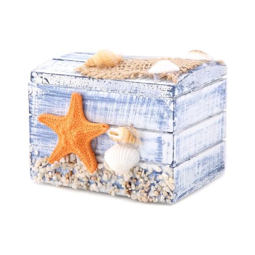 Weyying Tragbare Hölzerne Schmuckschatulle, Organizer im Maritimen Stil, Aufbewahrungsbox für Partygeschenke, Snacks, Süßigkeiten, Nähsets, Schmuck Weyying Tragbare Hölzerne Schmuckschatulle, Organizer im Maritimen Stil, Aufbewahrungsbox für Partygeschenke, Snacks, Süßigkeiten, Nähsets, Schmuck von Weyying