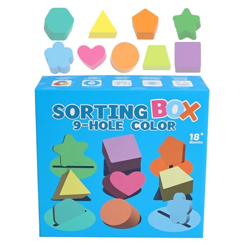 Wezalget Formen Sortierer - 9 Fächer Holz Sortierbox Für Farben Und Formen - Interaktives Puzzlesortierspiel für Zuhause Kindergarten Vorschule Reisen Wezalget Formen Sortierer - 9 Fächer Holz Sortierbox Für Farben Und Formen - Interaktives Puzzlesortierspiel für Zuhause Kindergarten Vorschule Reisen von Wezalget