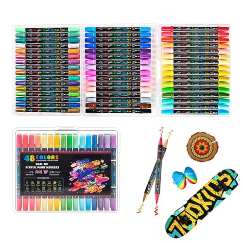 Wezalget Marker für Malbücher, Zeichenstifte – und Pinsel mit doppelter Spitze mit 48 Farben für Erwachsene und Kinder, ideal für Kunstprojekte auf und Holz Wezalget Marker für Malbücher, Zeichenstifte – und Pinsel mit doppelter Spitze mit 48 Farben für Erwachsene und Kinder, ideal für Kunstprojekte auf und Holz von Wezalget