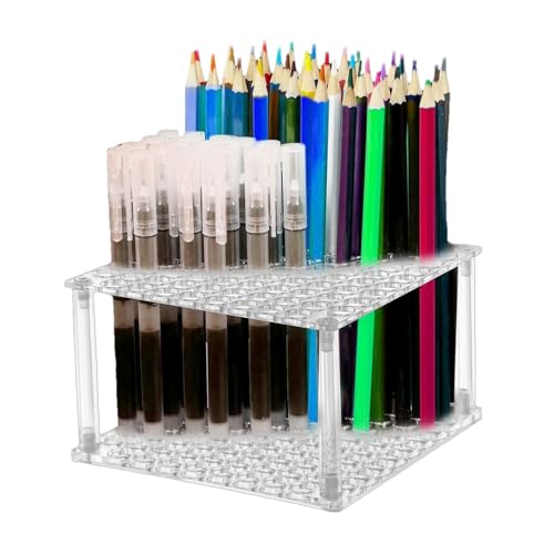 Wezalget Pinselhalter, Pinselhalter für Aquarell | Pinselhalter mit 96 Löchern, Stifthalter aus Acryl für den Schreibtisch für Buntstifte Wezalget Pinselhalter, Pinselhalter für Aquarell | Pinselhalter mit 96 Löchern, Stifthalter aus Acryl für den Schreibtisch für Buntstifte von Wezalget