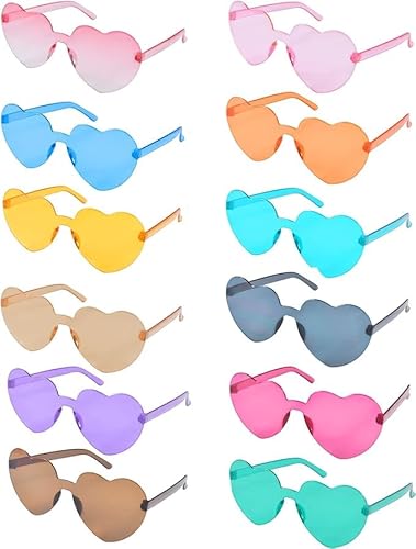 Wffeila Herzförmige Partybrille, 12 Stück, Retro, Multicolor, Herzförmige Sonnenbrille, für Geburtstagsfeier, Karneval Wffeila Herzförmige Partybrille, 12 Stück, Retro, Multicolor, Herzförmige Sonnenbrille, für Geburtstagsfeier, Karneval von Wffeila
