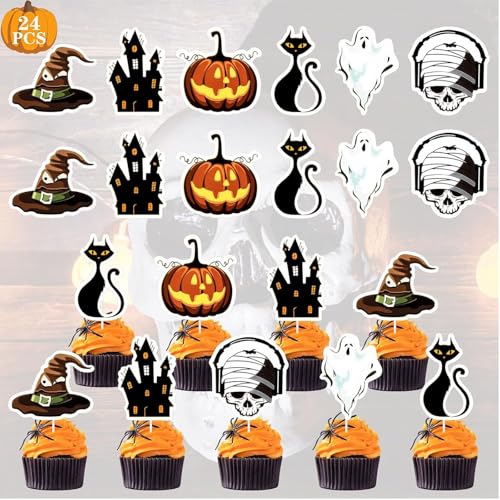 24 Stück Tortendeko Halloween Cupcake Toppers Fledermaus Deko - Gruselige Fledermaus Muffins Deko für Kuchen, Cupcakes, Desserts und Halloween Party Buffet, Perfekte Kuchen Dekoration 24 Stück Tortendeko Halloween Cupcake Toppers Fledermaus Deko - Gruselige Fledermaus Muffins Deko für Kuchen, Cupcakes, Desserts und Halloween Party Buffet, Perfekte Kuchen Dekoration von Wgewfhdf