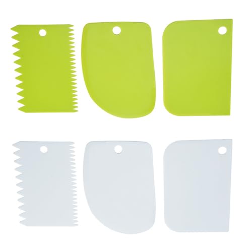 6-teiliges Teigschaber-Set aus Kunststoff – Inklusive Zahnspachtel, Kuchenschaber und Strukturpaste-Spachtel – Ideal zum Backen, Dekorieren Verarbeiten von Teig von Wgewfhdf