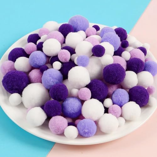 1 Packung Pompons zum Basteln,Bunt Mini Pompons,Mini Pom Poms für Handwerk Herstellung,Bunte Pompons für Partydekor,Girlanden,Kleidung,DIY Kreativen Handwerk Dekor,130 Stück/Packung,Lila Serie 1 Packung Pompons zum Basteln,Bunt Mini Pompons,Mini Pom Poms für Handwerk Herstellung,Bunte Pompons für Partydekor,Girlanden,Kleidung,DIY Kreativen Handwerk Dekor,130 Stück/Packung,Lila Serie von Whakano