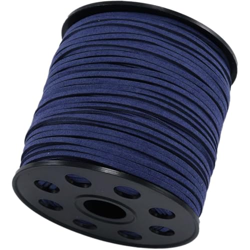 1 Stück 10 M x 2,5mm Lederschnur Lederband Faux Wildleder Schnur,Klassik Basteln Lederschnüre DIY Band für Armbänder,für Schmuckherstellung DIY Handwerk Halsketten,Geschenkverpackung,Navy blau von Whakano