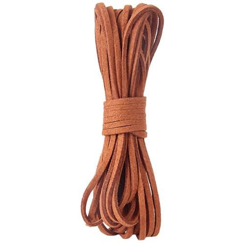 1 Stück 5 M x 3mm Lederschnur Lederband Faux Wildleder Schnur,Makramee-Schnur,Basteln Lederschnüre DIY Band für Armbänder,Schmuckherstellung DIY Handwerk Halsketten,Geschenkverpackung,Erdiges Gelb von Whakano