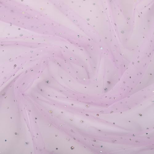 1 Yard Glänzender Glitzer Tüll Stoff,Meterware,150 cm Breit,mit kleine Pailletten Dekostoff Tüll Rolle,zum Nähen Basteln Dekorieren,DIY Handwerken,Vorhänge Bühne Kostüm Kleid Bekleidung,Helles Lila 1 Yard Glänzender Glitzer Tüll Stoff,Meterware,150 cm Breit,mit kleine Pailletten Dekostoff Tüll Rolle,zum Nähen Basteln Dekorieren,DIY Handwerken,Vorhänge Bühne Kostüm Kleid Bekleidung,Helles Lila von Whakano
