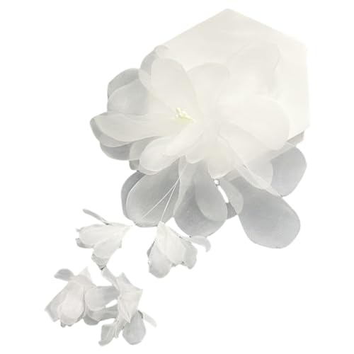 10 Stück Organza Blumen Applikationen Patch,Applique für Reparatur Nähen,Kleidung DIY Handwerk,Hochzeitskleider Dekoration,Für Jeans Mützen Handtaschen Schuhe Zubehör,handgefertigt 3D-Blume,Weiß von Whakano