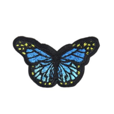 Whakano 10 Stück Schmetterling Stickerei Aufnäher Patches zum Aufbügeln,Schmetterling Bestickte Patches Sticker,Applikationen für DIY Handwerk,für Jacken Hüte RucksäCke Jeans,Himmelblau,Klein von Whakano