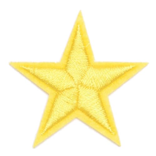 10 Stück Stern Aufnäher zum Aufbügeln,Patches 3,5 cm,Stoff Flicken Zum Aufbügeln,Dekorative Applikation für Kunsthandwerk,Jacken Tasche Geschenkboxen,Kleidung,Scrapbooking,Jeans Dekoration,Hellgelb von Whakano