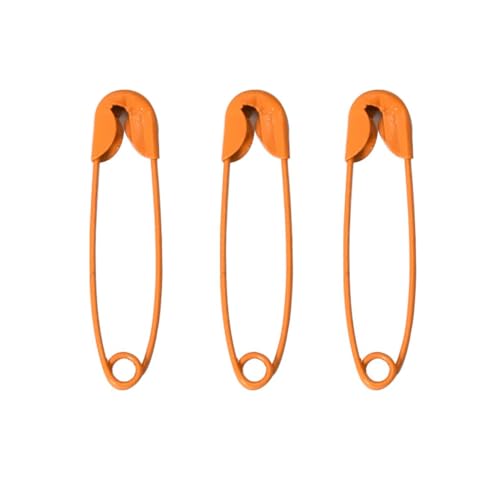 100 Stück 30mm Sicherheitsnadeln Set,Metall Sicherheitsnadel,Reihenmarkierer Häkeln für Kleidung Kunsthandwerk Nähen Stricken Maschenmarkierer,für Home School Büro nähen und Künste Pinning,Orange von Whakano