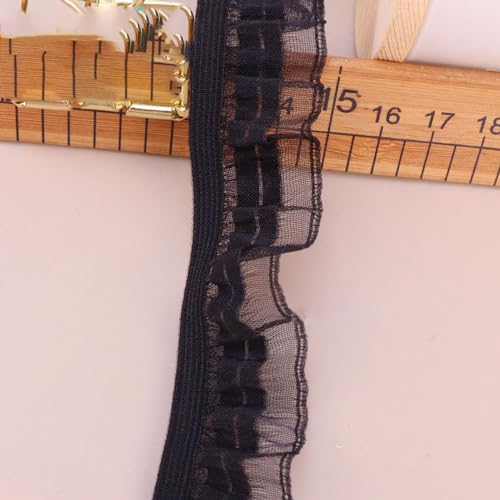 10m Elastischer Geraffte Rüschen Spitzenband Breit 2,5cm,Meterware,Dekoband Zierband Spitzenborte,Stretch Spitzenbesatz,Gurtband Band Zum NäHen,für DIY Handwerk,Kleidung,Hochzeit Dekor,Schwarz 10m Elastischer Geraffte Rüschen Spitzenband Breit 2,5cm,Meterware,Dekoband Zierband Spitzenborte,Stretch Spitzenbesatz,Gurtband Band Zum NäHen,für DIY Handwerk,Kleidung,Hochzeit Dekor,Schwarz von Whakano