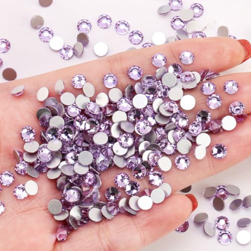 1440 Stück Glitzersteine Selbstklebend,Flatback Strasssteine,Strass Glitzersteine Nägel,Glitzer Basteln Diamanten für Gesichts-Make-Up Fingernagel Dekor Und Urlaubszubehör,2,4-2,5mm,Kristallviolett von Whakano