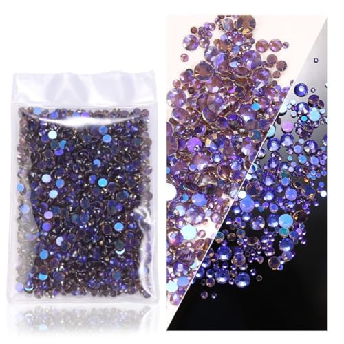 1440 Stück Glitzersteine Selbstklebend,Flatback Strasssteine,Strass Glitzersteine Nägel,Glitzer Basteln Diamanten für Gesichts-Make-Up Fingernagel Dekorationen Und Urlaubszubehör,1,5-1,6mm,Lila B von Whakano