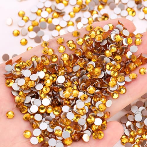 1440 Stück Glitzersteine Selbstklebend,Flatback Strasssteine,Strass Glitzersteine Nägel,Glitzer Basteln Diamanten für Gesichts-Make-Up Fingernagel Dekorationen Und Urlaubszubehör,3-3,2mm,Golden von Whakano