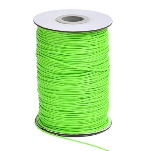 160m x 1,5mm Polyesterwachsfaden Bänder Rundes Kunstlederseil,Reißfeste Kordel gewachst,DIY Band für Armbänder,für Schmuckherstellung DIY Handwerk Halsketten,Geschenkverpackung,Leuchtendes Grün von Whakano