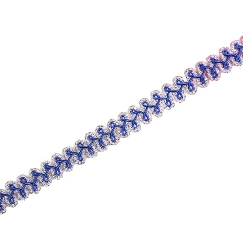 2 Meter Geflochtene Spitzenband 1,2cm Breite,Braid Trim Posamentenborte Spitzenbesatz Zierband,Spitzen Borten Bänder zum DIY Nähen Handwerk,Tischdeko,Kleidung,Vorhang,Geschenkband,Silber Königsblau 2 Meter Geflochtene Spitzenband 1,2cm Breite,Braid Trim Posamentenborte Spitzenbesatz Zierband,Spitzen Borten Bänder zum DIY Nähen Handwerk,Tischdeko,Kleidung,Vorhang,Geschenkband,Silber Königsblau von Whakano