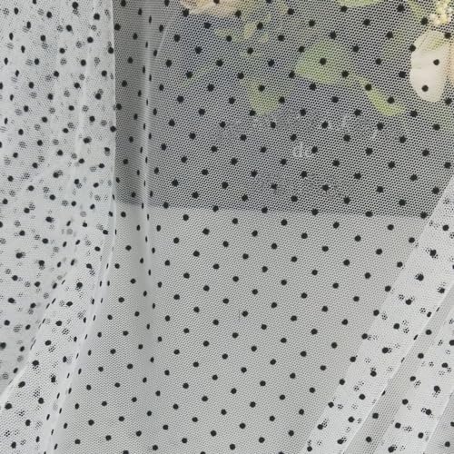 2 Yards Punktdruck Tüll Stoff,150 cm Breit,Netzstoff Dekostoff,Steppstoff zum DIY Nähen Basteln Dekorieren,Handwerken,Bühne Kostüm Kleid Bekleidung,Hochzeit Party Deko,Weiß Schwarz,Kleiner Punkt 2 Yards Punktdruck Tüll Stoff,150 cm Breit,Netzstoff Dekostoff,Steppstoff zum DIY Nähen Basteln Dekorieren,Handwerken,Bühne Kostüm Kleid Bekleidung,Hochzeit Party Deko,Weiß Schwarz,Kleiner Punkt von Whakano