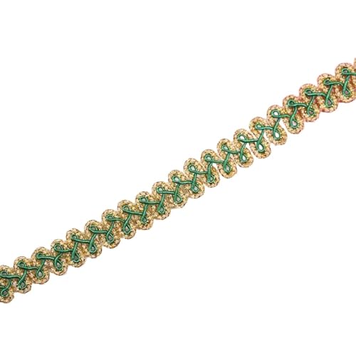 20 Meter Geflochtene Spitzenband 1,2cm Breite,Braid Trim Posamentenborte Spitzenbesatz Zierband,Spitzen Borten Bänder zum DIY Nähen Handwerk,Tischdeko,Kleidung,Vorhang,Geschenkband,Gold Grasgrün 20 Meter Geflochtene Spitzenband 1,2cm Breite,Braid Trim Posamentenborte Spitzenbesatz Zierband,Spitzen Borten Bänder zum DIY Nähen Handwerk,Tischdeko,Kleidung,Vorhang,Geschenkband,Gold Grasgrün von Whakano