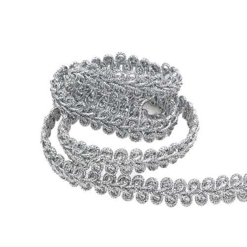 20 Meter Posamentenborte Braid Spitzenbesatz Spitzenband Verziert Breit 1cm,Braid Trim Borten Heimdekoration Geflochtene Bänder für DIY Nähen Handwerk Kleidung Vorhang Kostüm Dekoration,Silber 20 Meter Posamentenborte Braid Spitzenbesatz Spitzenband Verziert Breit 1cm,Braid Trim Borten Heimdekoration Geflochtene Bänder für DIY Nähen Handwerk Kleidung Vorhang Kostüm Dekoration,Silber von Whakano