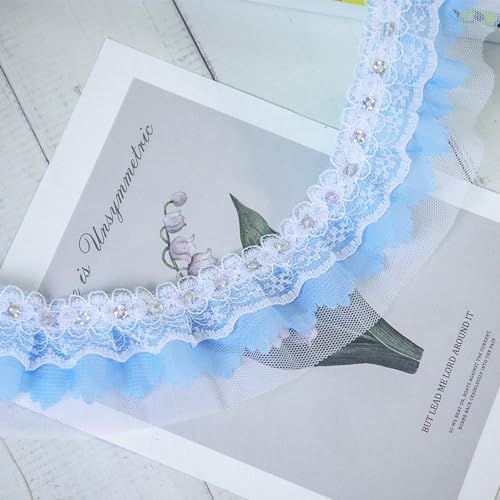 20m Plissierte Pailletten Spitze Band Breit 5cm,Meterware,Dekoband Zierband Spitzenborte,Netzband Spitzenstoff Spitzenbesatz,Spitzenband Zum NäHen,für DIY Handwerk,Kleidung,Hochzeit Dekor,Hellblau 20m Plissierte Pailletten Spitze Band Breit 5cm,Meterware,Dekoband Zierband Spitzenborte,Netzband Spitzenstoff Spitzenbesatz,Spitzenband Zum NäHen,für DIY Handwerk,Kleidung,Hochzeit Dekor,Hellblau von Whakano